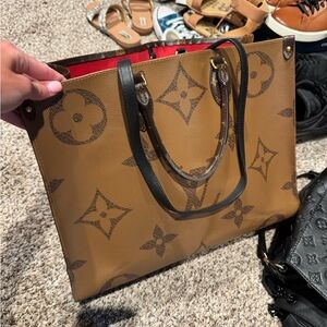 Louis Vuitton Tan and Black Tote